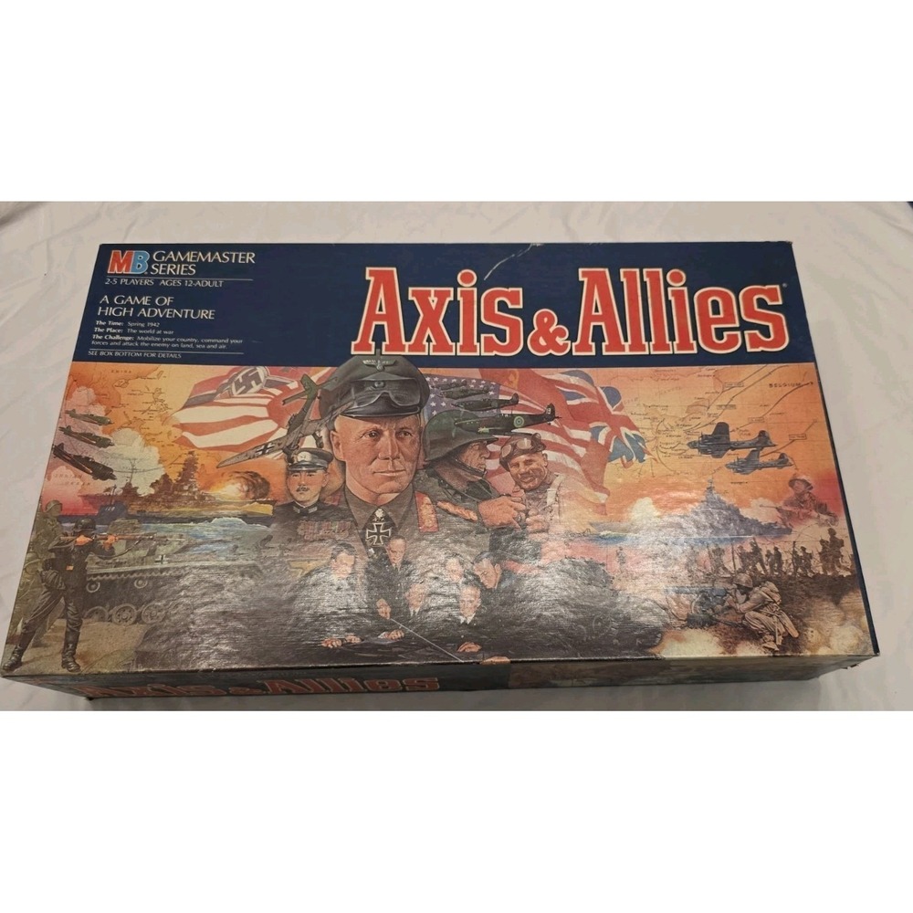 Vintage 1984 Axis & Allies Board Game Milton Bradley Gamemaster Complete Set
